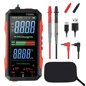 A Man's Tools FS899L Digital Multimeter with Color Screen & Storage Case, USB C Rechargeable Electrical Testing, 6000 Counts True RMS AC/DC Voltage Tester, NCV, Capacitance, Non Voltage Detector