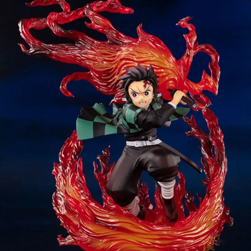 Demon Slayer Flame Breathing Tanjiro Handmade Figure, Anime Collectible Model, Secondary Dimension Merchandise, Decorative Display Piece