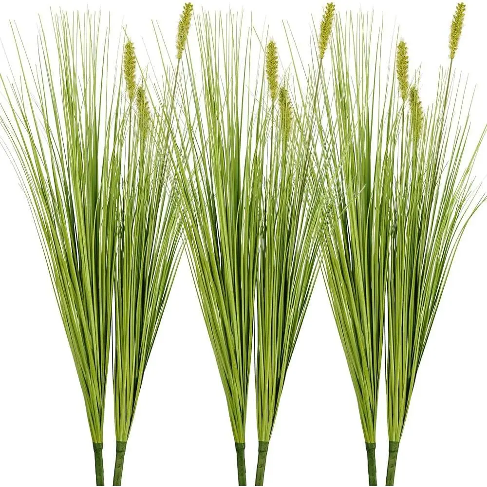 6PCS 27 In Realistic Faux Onion Grass Shrubs, Year-Round Outdoor Greenery, Garden Accessories for Home Garden, Porch Window Box Decor