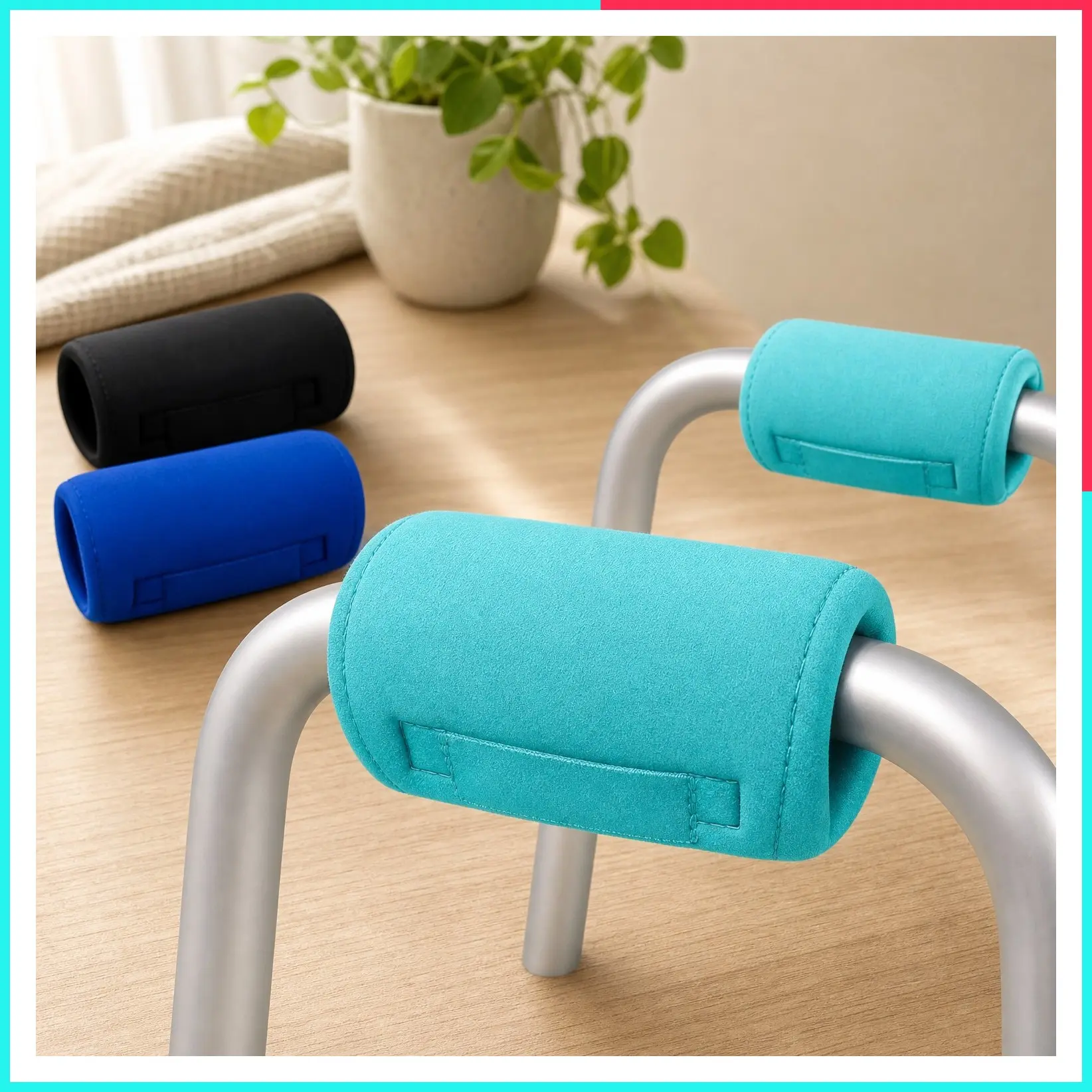 Walker Handle Cushions - Padded Hand Covers, Soft Cushion Padding for Folding Rolling Wheelchair, Rollator, Crutch Handle Pad Grips - Senior Elderly Mobility Aid