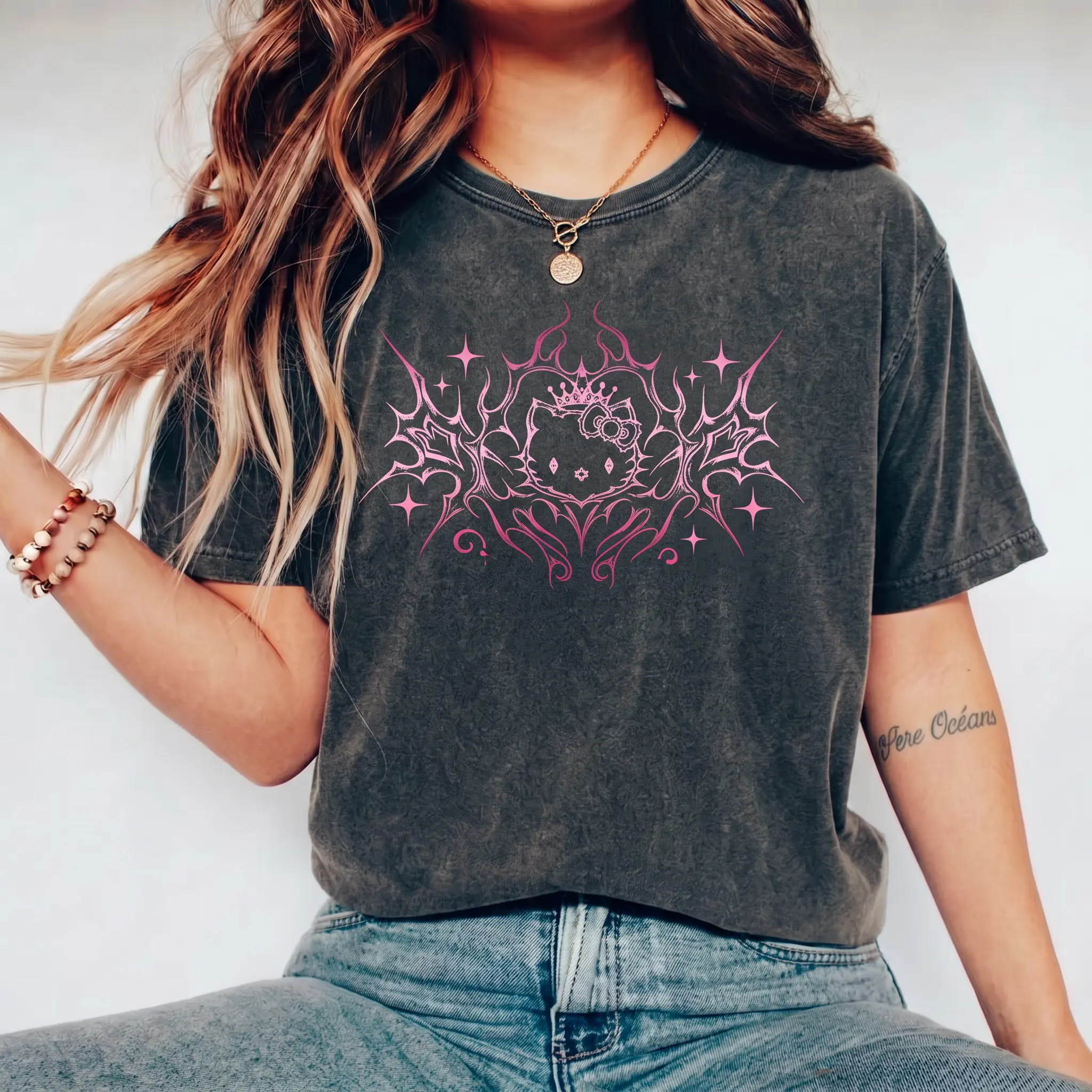 Y2K Pink Tribal Kitty Graphic Cat Vintage Tee 90s Graphic Tees Men's t Shirts Graphic Tee t Shirts Funny Graphic Tee Good Graphic Tees Men's Graphic Tees Streetwear Outfits Men Vacation Outfits Oversized Tshirt Men