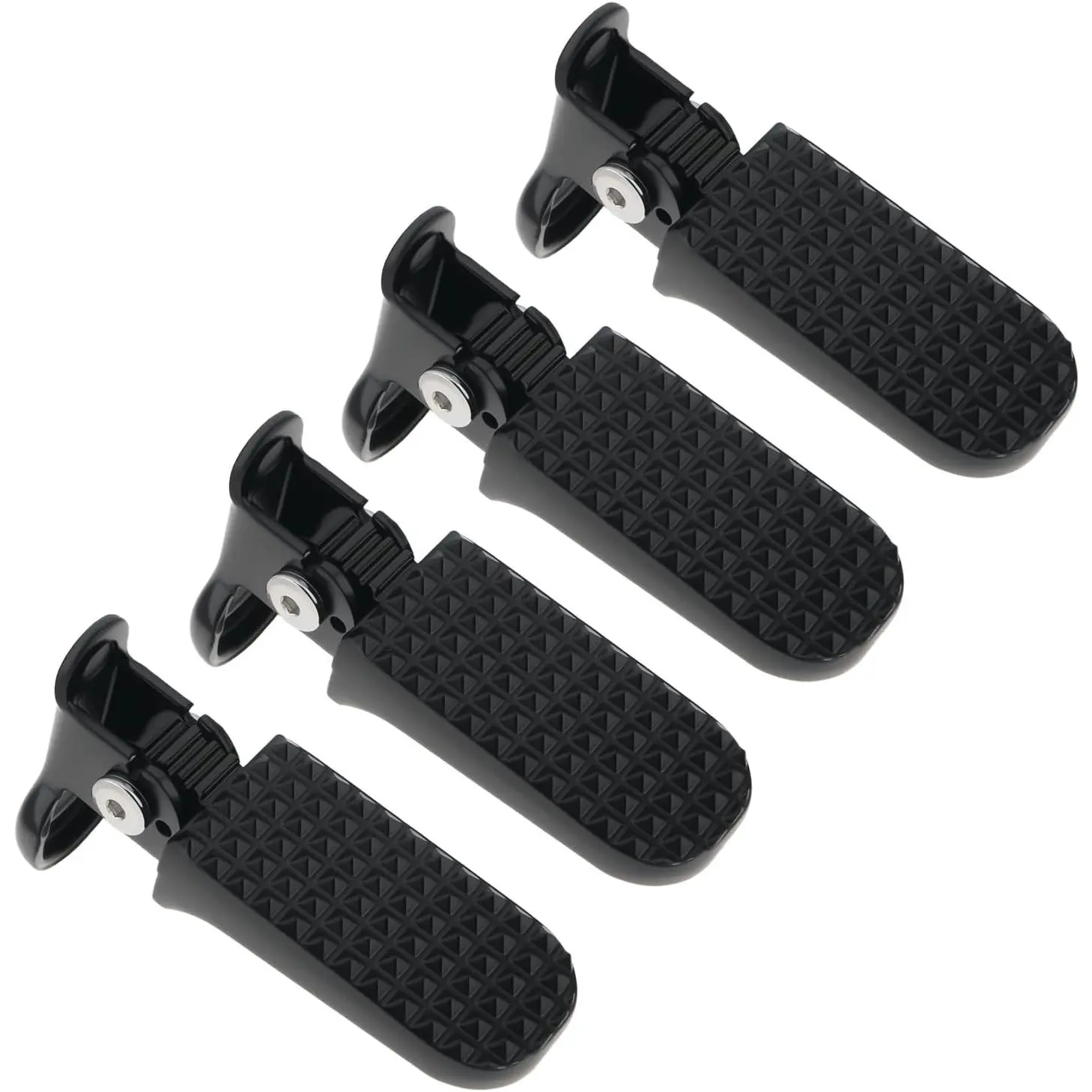 2 Pairs Aluminium Alloy Anti-Skid Bike Foot Pegs 🚲   Black Foldable Foot Rest, Fits Mountain Bike, E-Bike & Motorcycle |   Size 112mm / 78x37mm