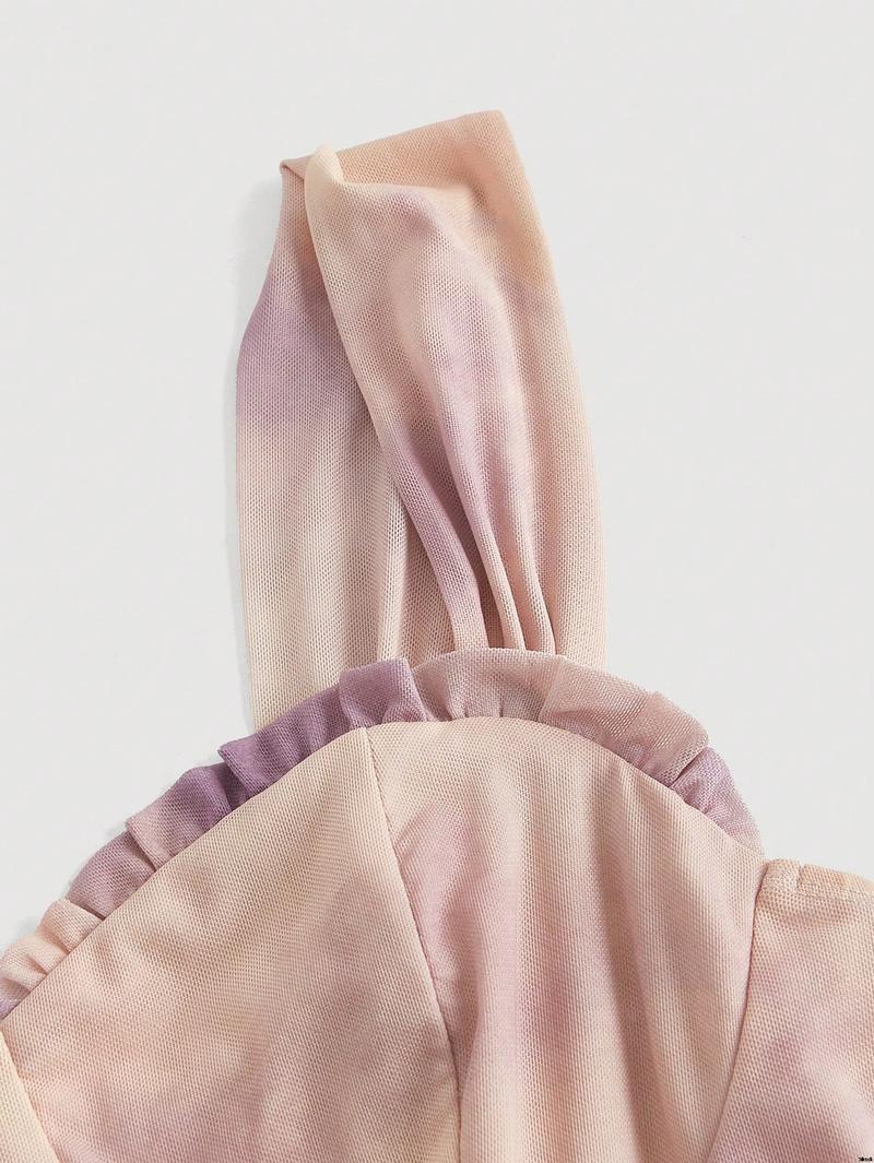 Dress extra long printed abstract edge lace premium SHEIN