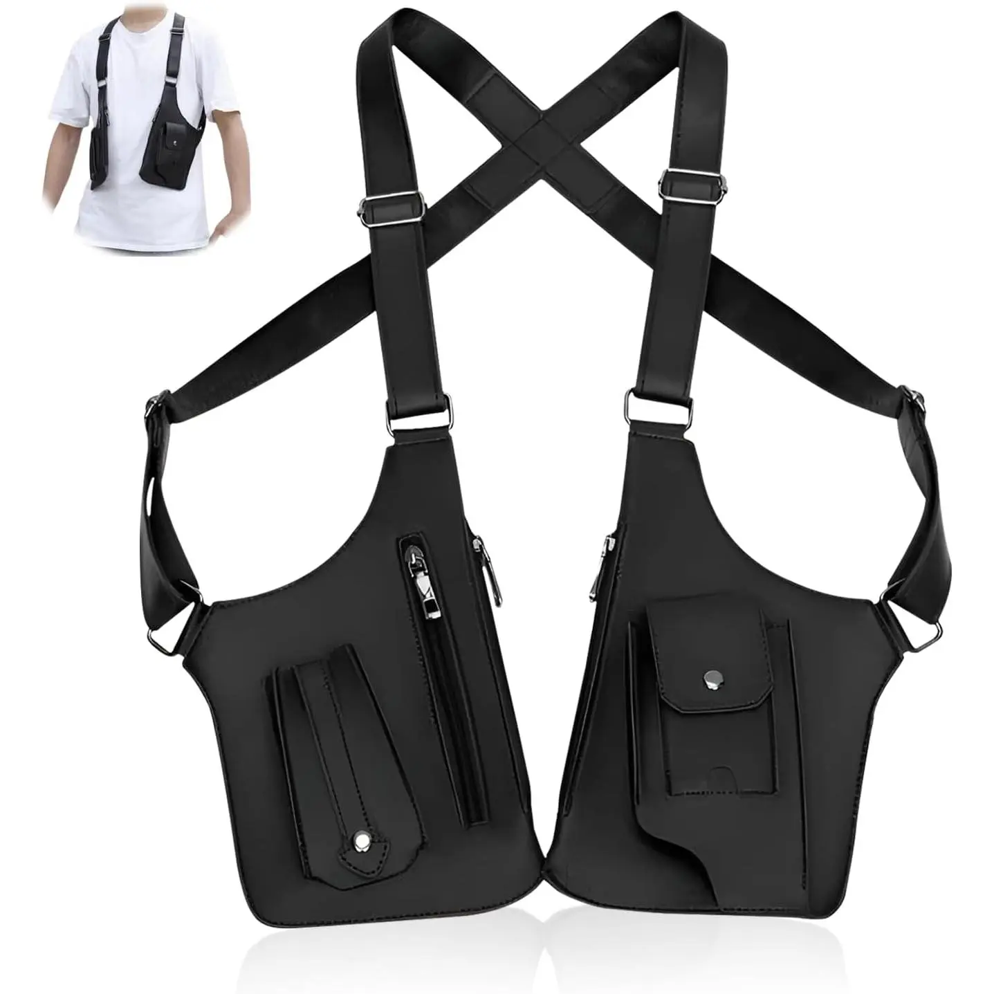 Anti-Theft Underarm Holster, Hidden Nylon Shoulder Bag for Men & Women with Adjustable Straps for Travel, Business & Party, Supermarket, Underarm Pouch, Zipper Pockets, Travel Must Haves, Holster Bag