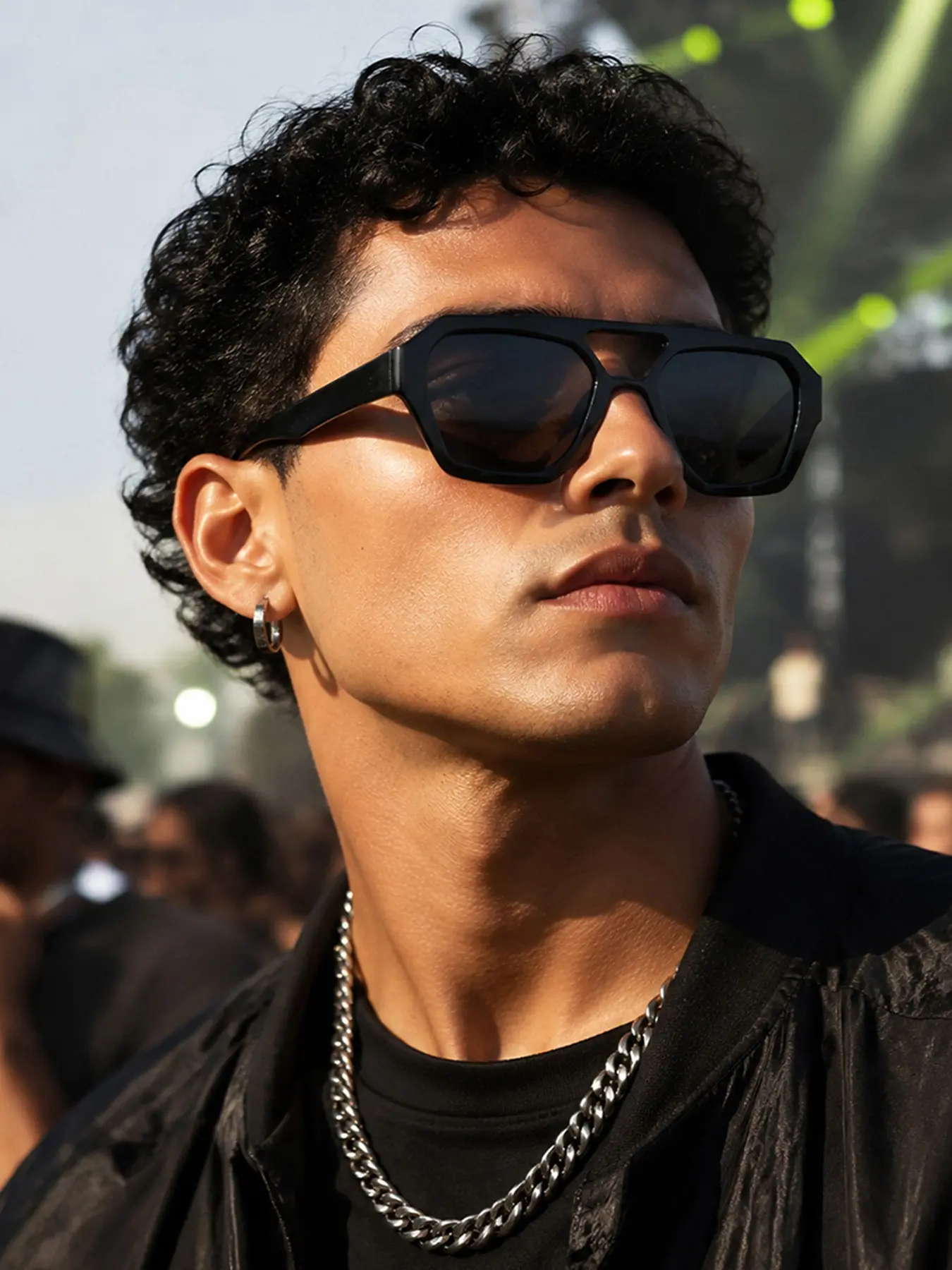 Men's Plastic Geometric Frame Glasses, Leopard Print Retro Style, Casual Fashion Eyewear for Daily Use, Driving, Outdoor Activities