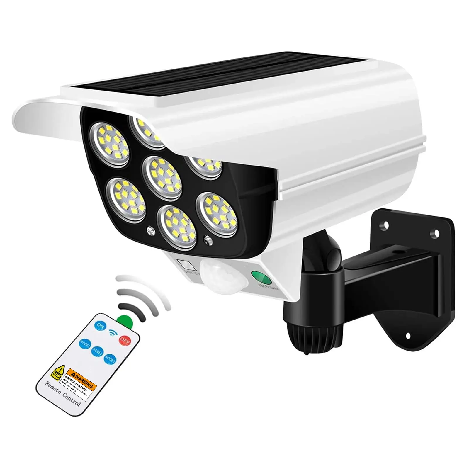 Outdoor Motion Sensor Solar Light 2000 Lumens, 77 LED Spotlights with Remote, Waterproof Ip66, Fake Security Camera for Porch Garden Lane Solar Landscape Spotlights