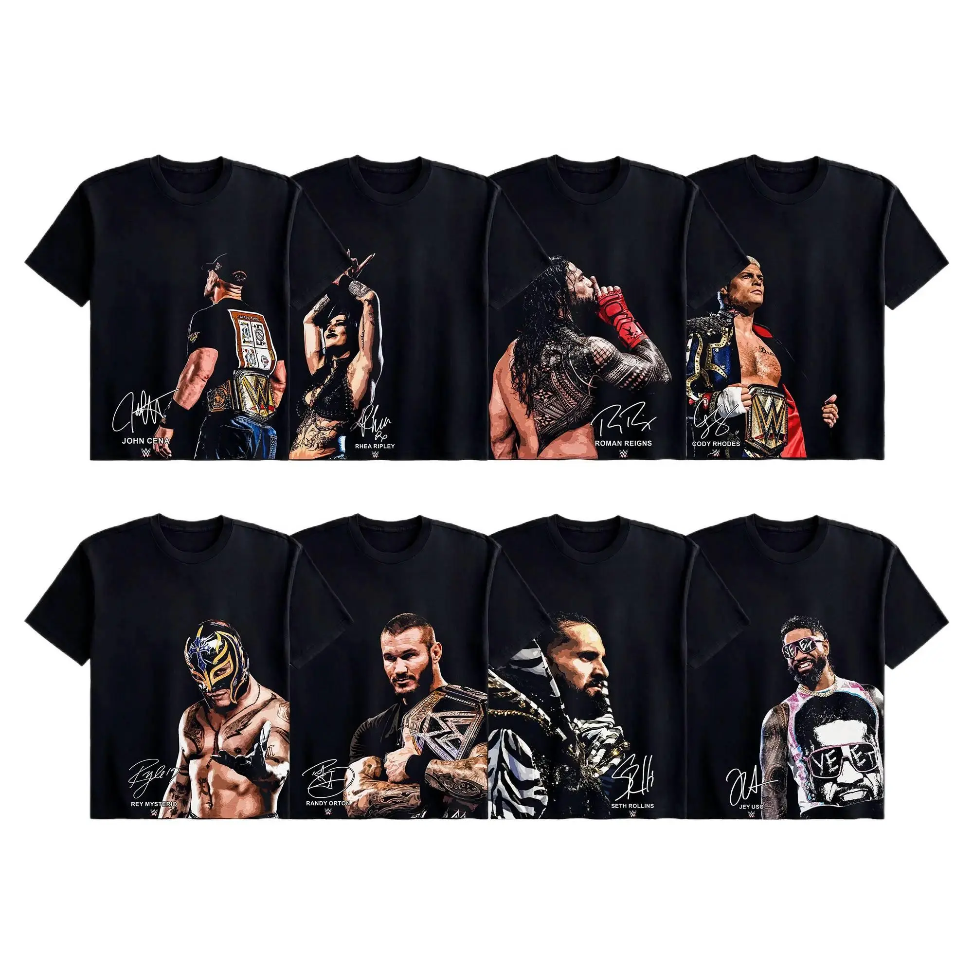 [Sale Up To 50%]UnisexWWE Men's Superstars Wrestling Collection T-Shirt, Short-Sleeve 100% Cotton Tee for Wrestling Fans, Gifts For Him, Mens Gifts, Round Neck, Vintage Shirts, Graphic Tees