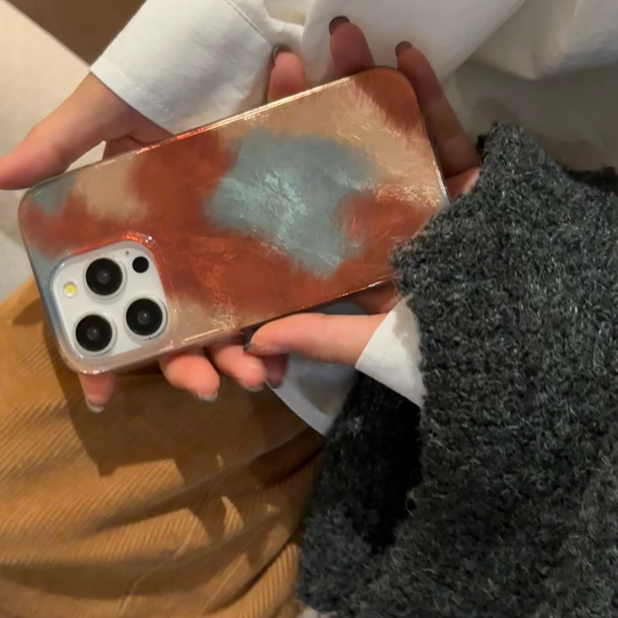 Iceberg Blue Gradient Dual Layer Shockproof Phone Case for iPhone 17 Pro Max, Stylish Protective Cover for iPhone 17 16 15 14 13 12 11 X XS XR Pro Max Plus Air