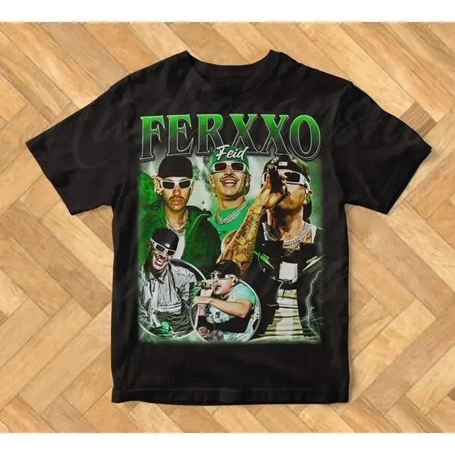 Limited Ferxxo Feid Vintage Short-Sleeve Round Neck Menswear Heavy Cotton Unisex T-Shirt, Ideal Gift for Adults, Shortsleeve