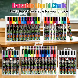 Eraser Dust-Free Pencil Marker Set, Dual-Headed Design, Compatible with Whiteboards & Glass Surfaces, Ideal for School Displays