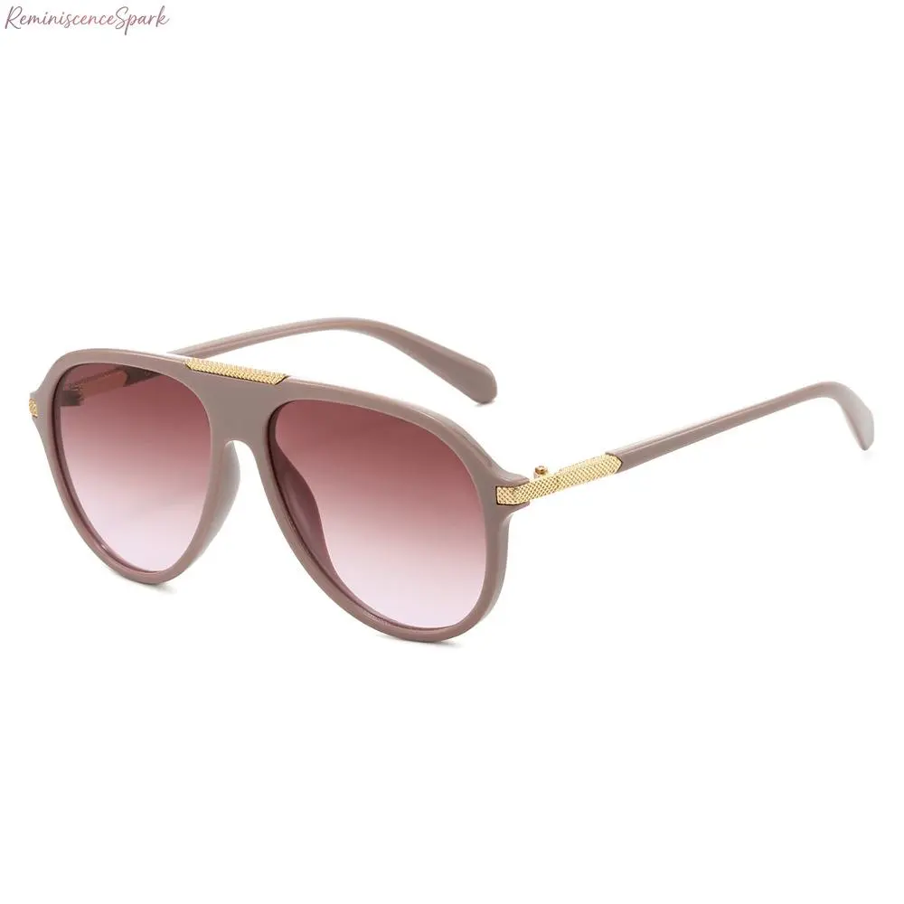 Unisex Oversized Retro Aviator Sunglasses, UV400 Anti-UV Trendy Fashion Shades, Lightweight All-Match Eyewear. Stylish Back to School Accessory for Street Shooting, Driving, Travel & Daily Casual Outfits