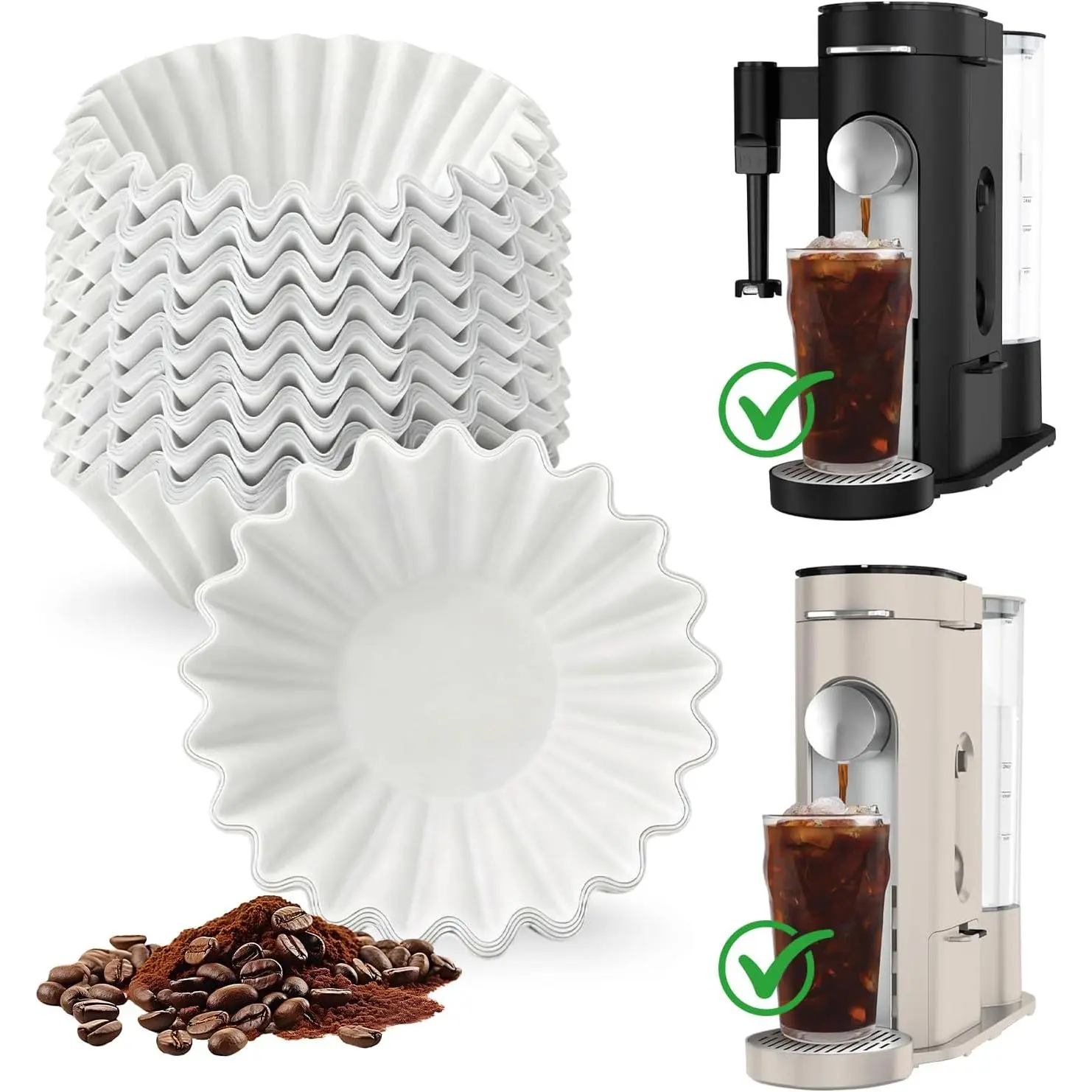 200 count Disposable Coffee Filters for  Pod & Grounds Single Serve Coffee Maker, Basket Small Coffee Paper Filters Compatible with  PB051 PB041 Coffee Maker, 1-2 Cup |  Fit for 1-2 Cup Coffee Maker, Canadian  Pulp and Fluoride-Free,  and