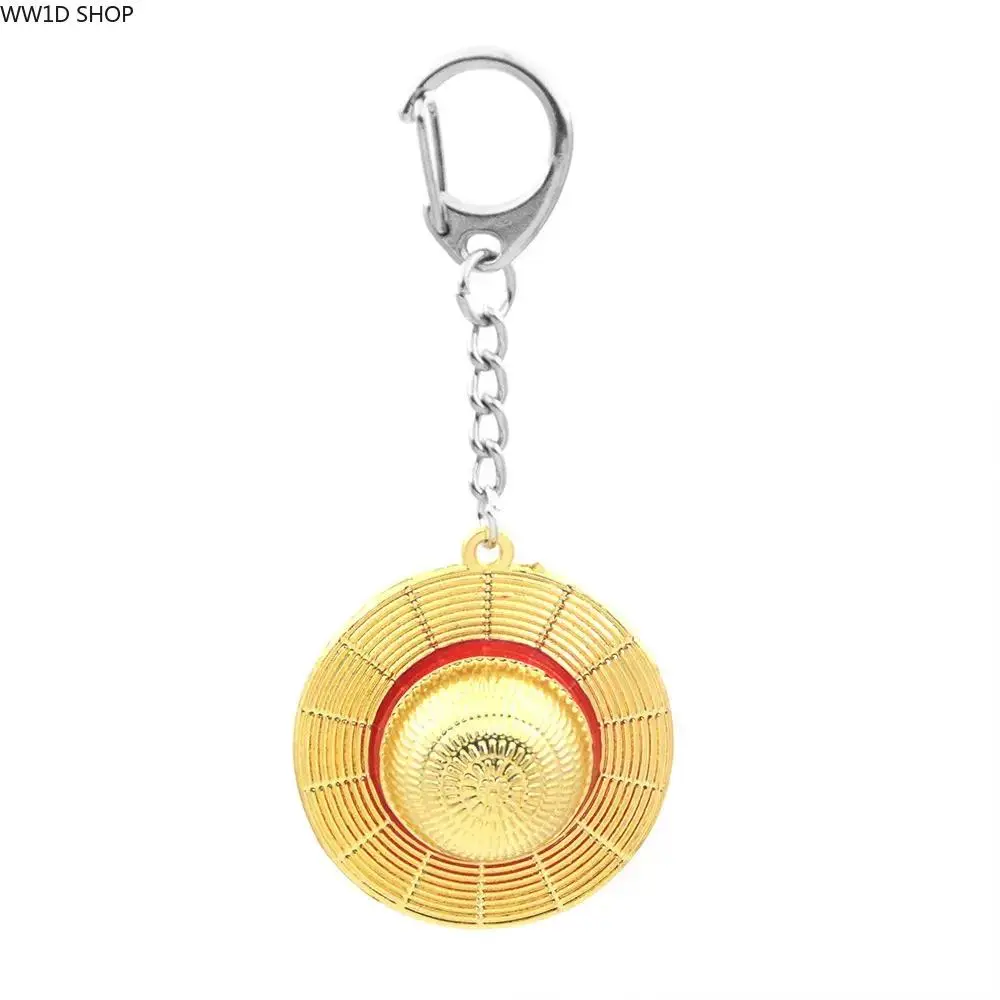 Anime Style Straw Hat Alloy Keychain - Unisex Fashion Accessory, Lightweight Bag Charm Keychains for Bags, Backpacks, Keys, Daily Wear, One Piece Logo
