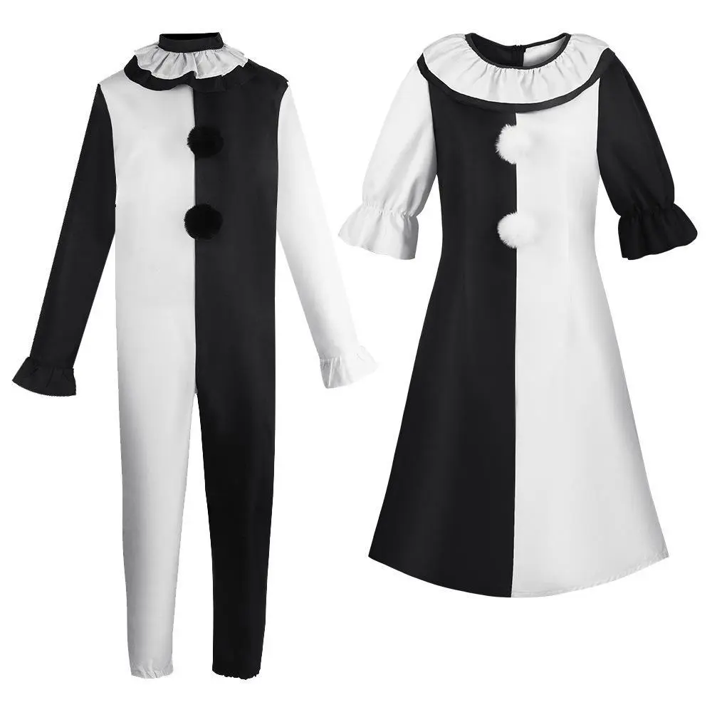 Art The Clown Cosplay Jumpsuit, Menswear & Women's Clothes for Halloween Carnival Party Role Play, Terrifier Movie Themed Outfit DIY Costume Supplies