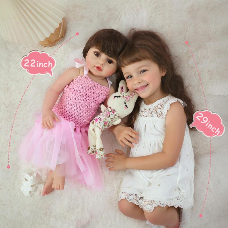 *Realistic Reborn Baby Dolls 22" Full Body Vinyl Real Life Like Bebe Dolls for Girls and Boys Realistas Lifelike Muñecas para Niñas with Birth Certificate and Feeding Kit Toys for Kids Age 3+   sonny angels