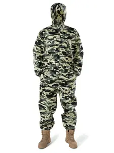 Workwear Camouflage Print Overall with Hat, Breathable and Durable, Ideal for Workshop and Auto Repair Shop, Comfortable Work Clothes