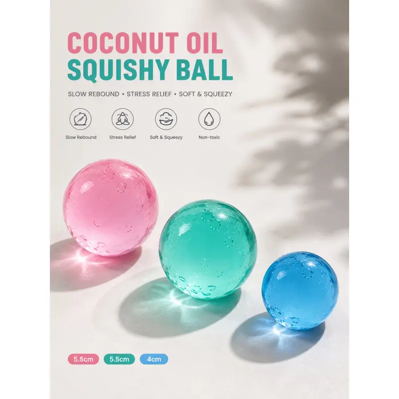 Highly attractive stress-relief squishy toy, DIY handmade slow-rebound small toy with a coconut oil feel, handmade ball