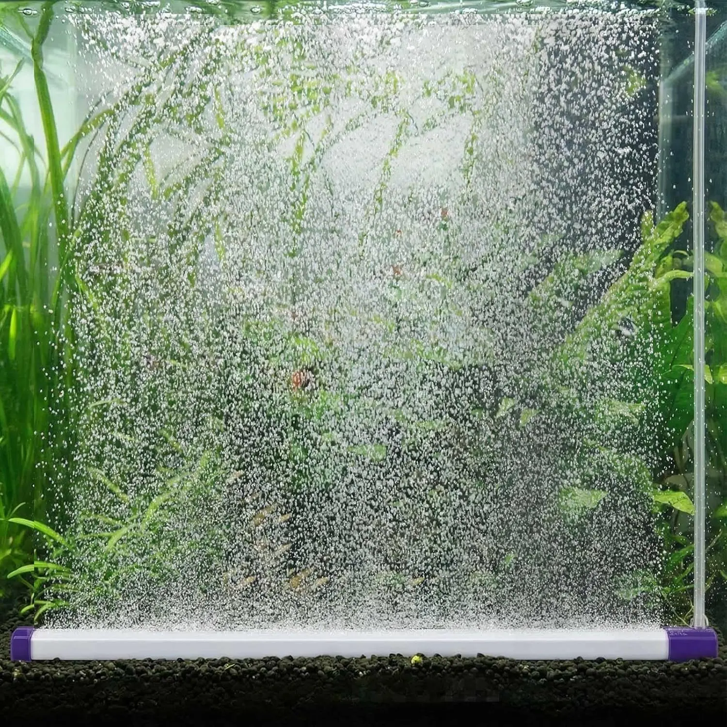 Aquarium Bubble Bar Fine Air Stone, Ultra Quiet Fish  Bubble Curtain Wall,   Diffuser  Aquarium Decorations for Freshwater & Saltwater 15.7in