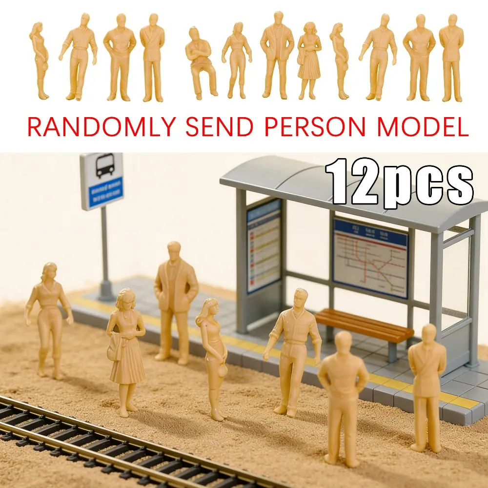 12 pcs Scene model kit, 1:50 scale character model, Randomly send character styles, You can do the coloring yourself.suitable for sand tables and model houses, suitable for miniature scenes, for building realistic urban scenes