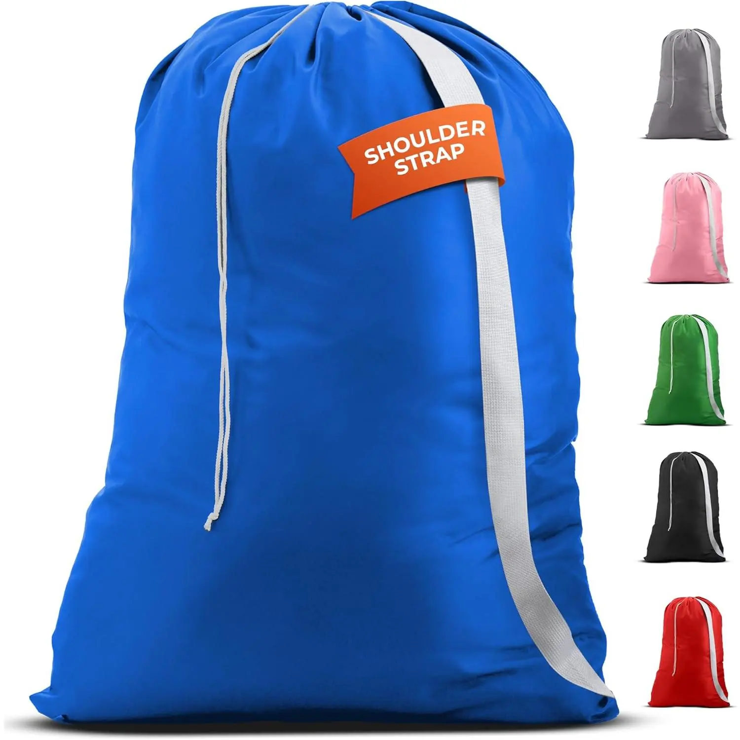 Bag with  Strap 30"x40", , Blue |  30x40  Bag,  Strap, Drawstring Locking Closure, Heavy Duty for College Dorm Travel Camp, Blue