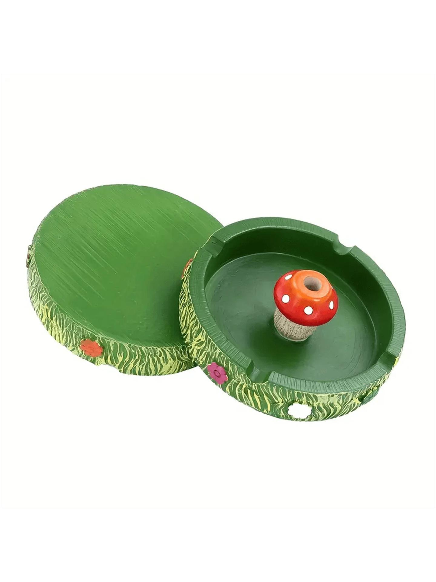 Embercraft Cute Resin Mushroom Ashtray Round Decorative Ash Tray with Cigarette Extinguisher Aesthetic Home Decor for Bedroom Living Room Office Cool Funny Personality Smoking Accessories