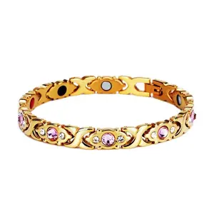 Magnetic Therapy Bracelet, Unisex Link Style Bangle for Daily Pain Relief from Arthritis and Carpal Tunnel with Germanium & Negative Ions