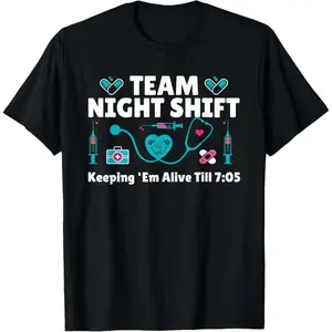 100% Cotton Nurse Practitioner Keeping Them Alive Funny Team Night Shift T-Shirt Fit CrewneckCute Bunny Rabbit T-Shirt White Colorful Easter Bunny With Heart Glasses And Bubblegum Print For Spring And Holiday Wear # Tshirt # GraphicTee # CasualTee # Summe