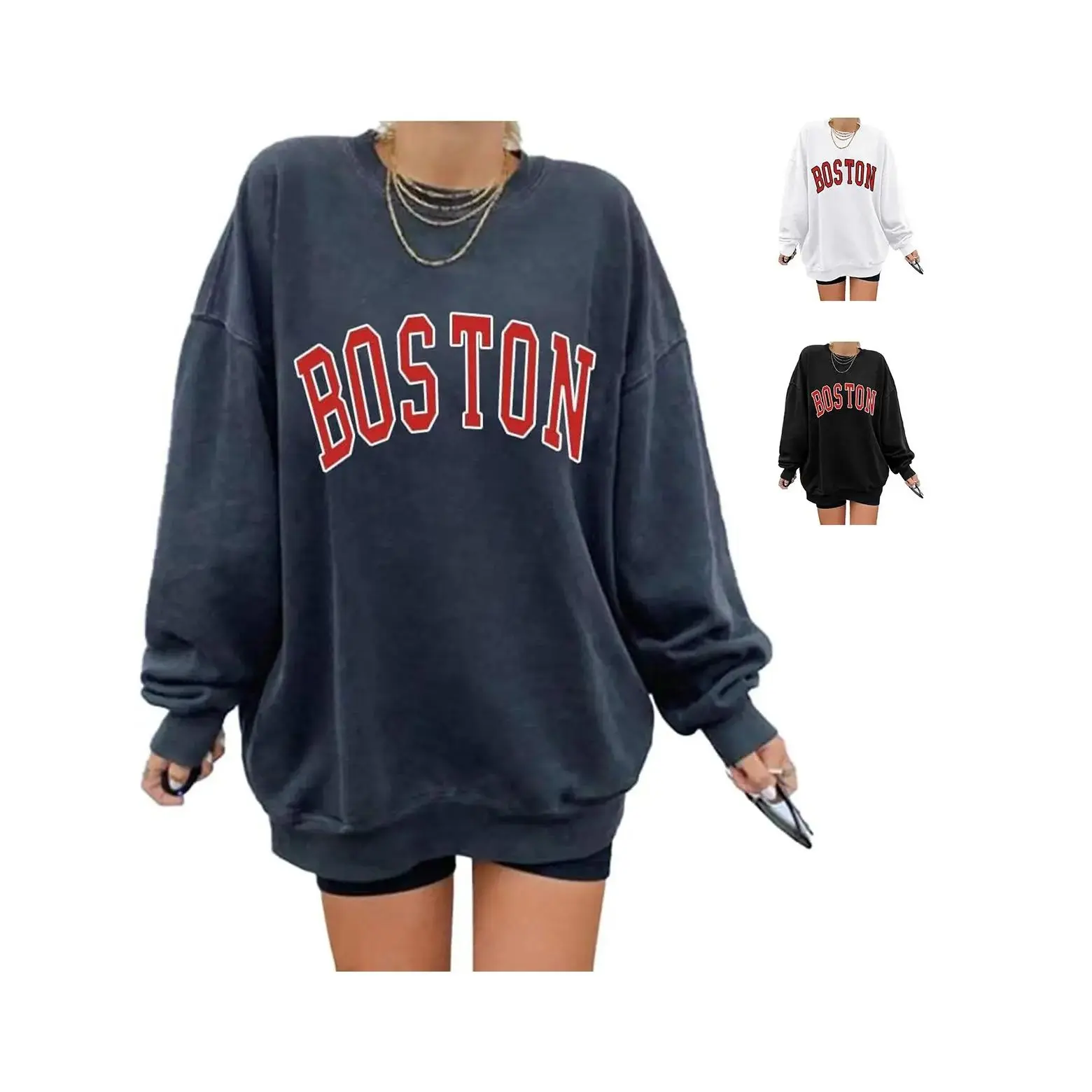 2026  Women's Oversized Sweatshirt Los Angeles California Crewneck Long Sleeve Casual Loose Pullover Tops Cotton Bat Hoodie hoodies women sweatshirts Womenswear Printed Soft