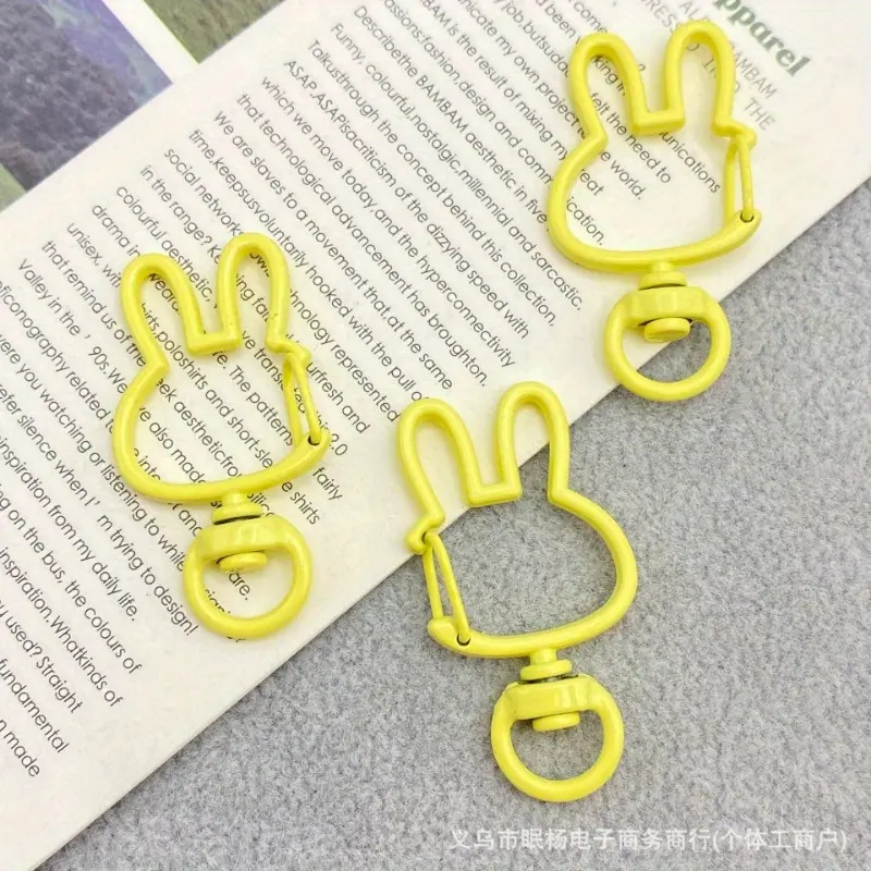 6Pcs Cute Rabbit Keychains - Zinc Alloy Metal Key Rings for Bags and Keys - DIY Accessories