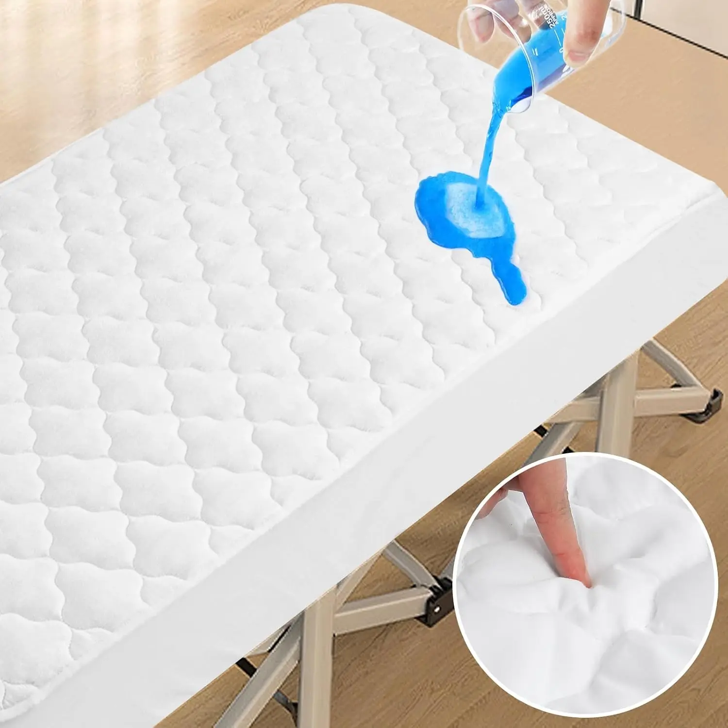 Cot Mattress Protector Pad Waterproof Quilted 30" x 75", Breathable & Cooling Cot Mattresses Cover Fitted for Daybed/Rollaway/Narrow Twin Bed/Camping/RV Bunk with Deep Pocket Up to 10", (White)