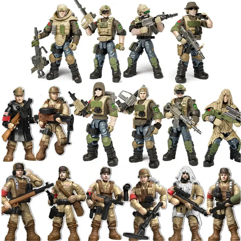 Do It Yourself World War Military Special Forces Soldier Minifigures Assembly Brick Set, Building Blocks, No Original Box, Kids' Gift (Toys & Hobbies Building Toys), Model Building Kits, Unisex
