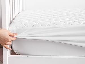 2 Pack Waterproof Crib Mattress Protector, Quilted 28"x52" Toddler Fitted Sheet - Machine Washable - Soft and Breathable Mattress Pad Cover for Crib, Nursery, Daycare, Cot, Black