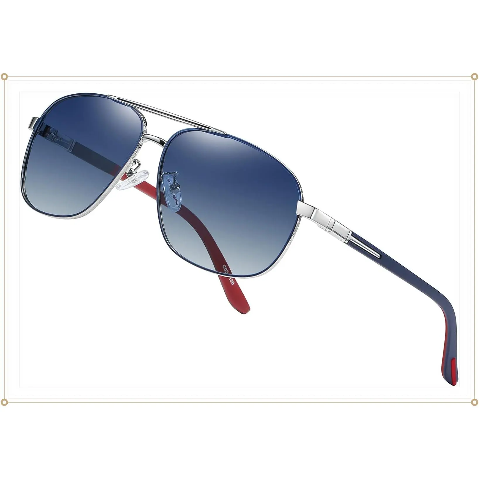 Polarized Aviator Sunglasses for Men, UV400 Protection Mirror Lens, Classic Vintage StyleGift