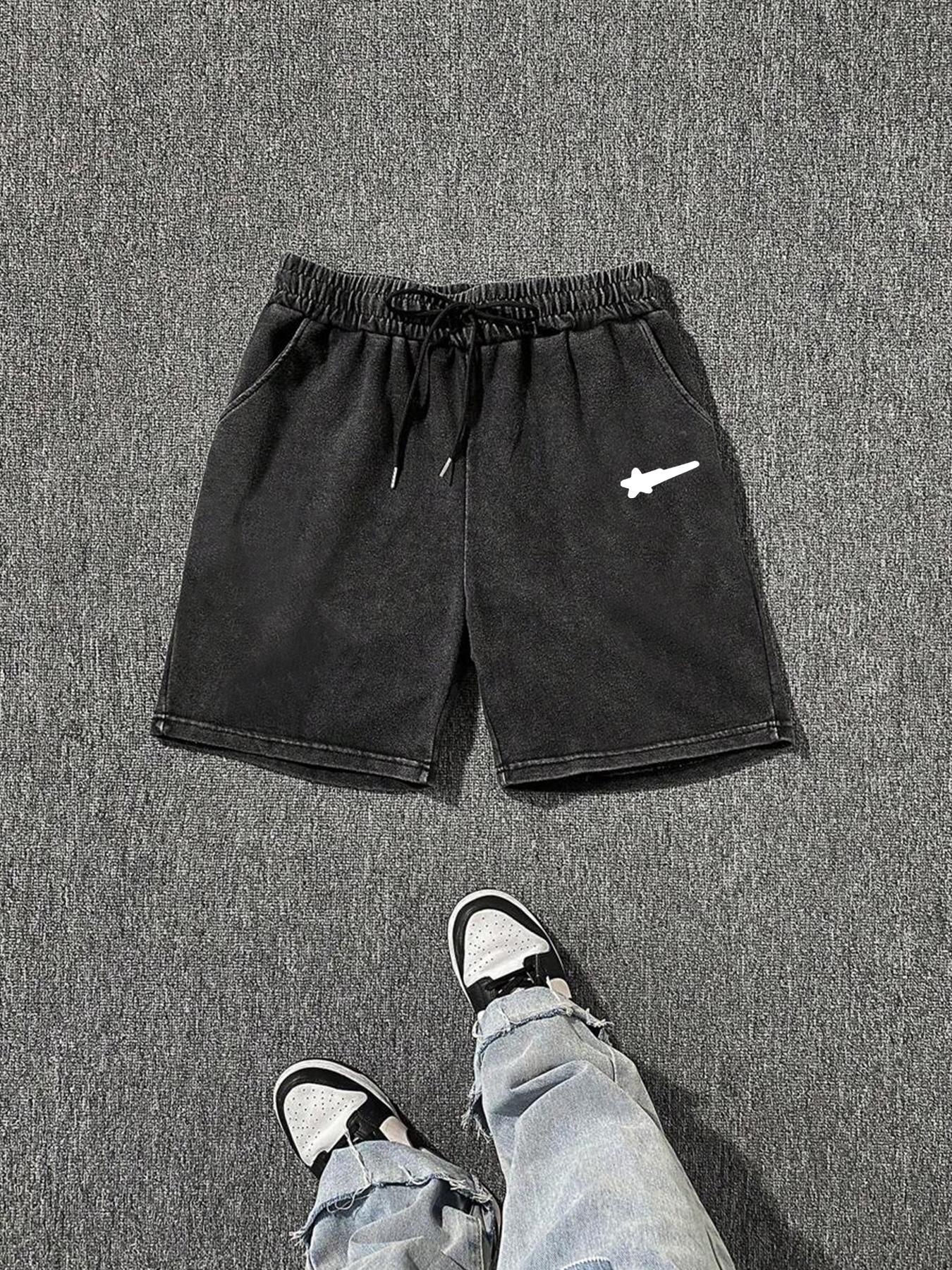 Men's Star Print Loose Washed Shorts, Casual Comfy Breathable Shorts for Summer, Fashion Men's Bottoms for Daily Wear, Casual Fashionable Shorts