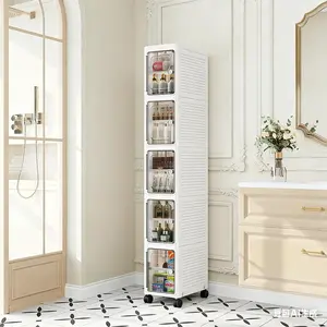 3 Tier Collapsible Storage Bins with Lids & Wheels Plastic Stackable Organizer Boxes for Home Office Dorm Easy Mobility & Space Saving Design