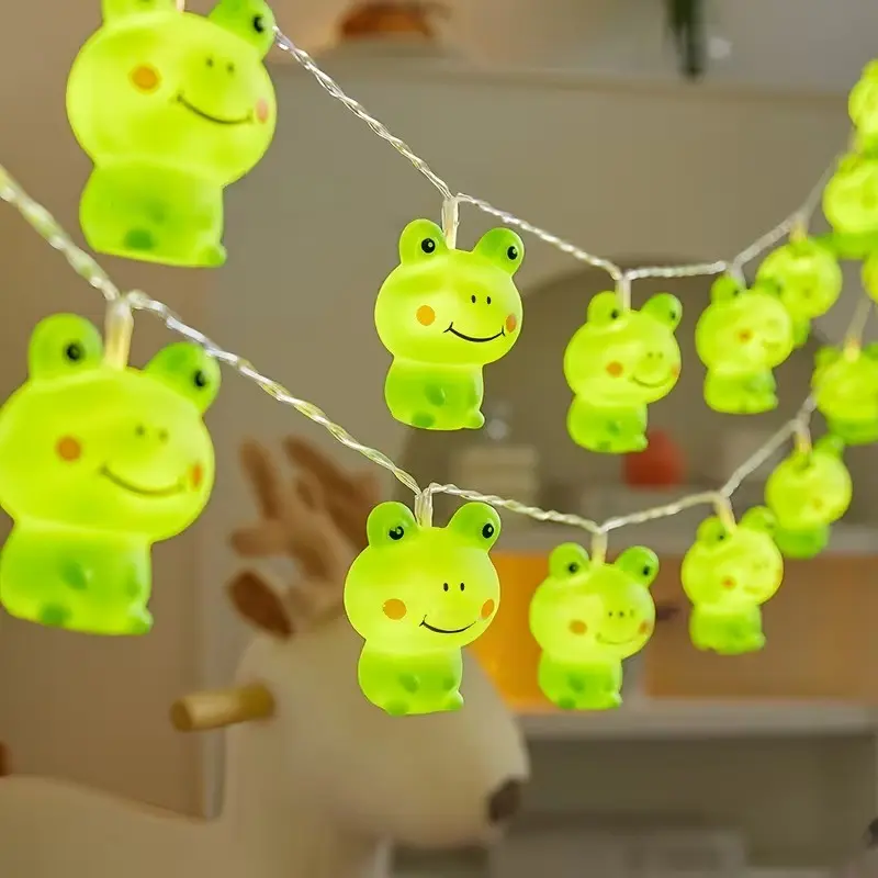 1PC Frog LED String Lights, a lifelike and cute animal-shaped string light. Suitable for Christmas, Halloween, birthday party decorations, as well as room and courtyard decor