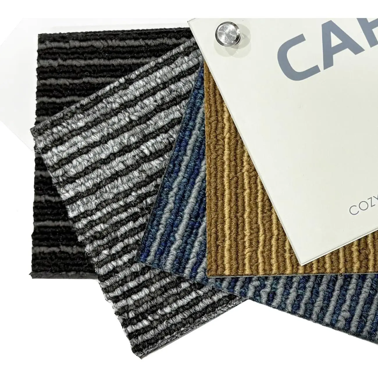 Carpet Tiles Sample Booklet, 4" x 4" Squares Carpet, PVC Backed 0.13" Pile Height Seamless Appearance (Sample-Ho, Booklet 4"*4")