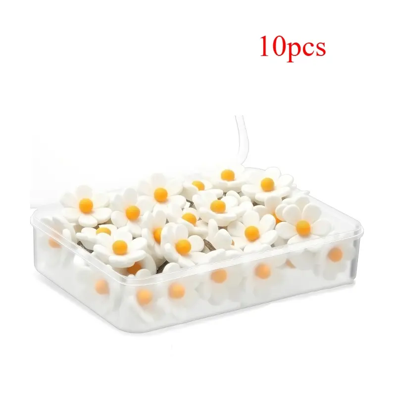 Floral Push Pins White with Yellow Centers, Durable ABS Softwood Board Pins for Photo Wall, Map, Bulletin Board, Office & Home Decor, Decorative Push Pins, Office Decoration, Playful Design, Sturdy Construction