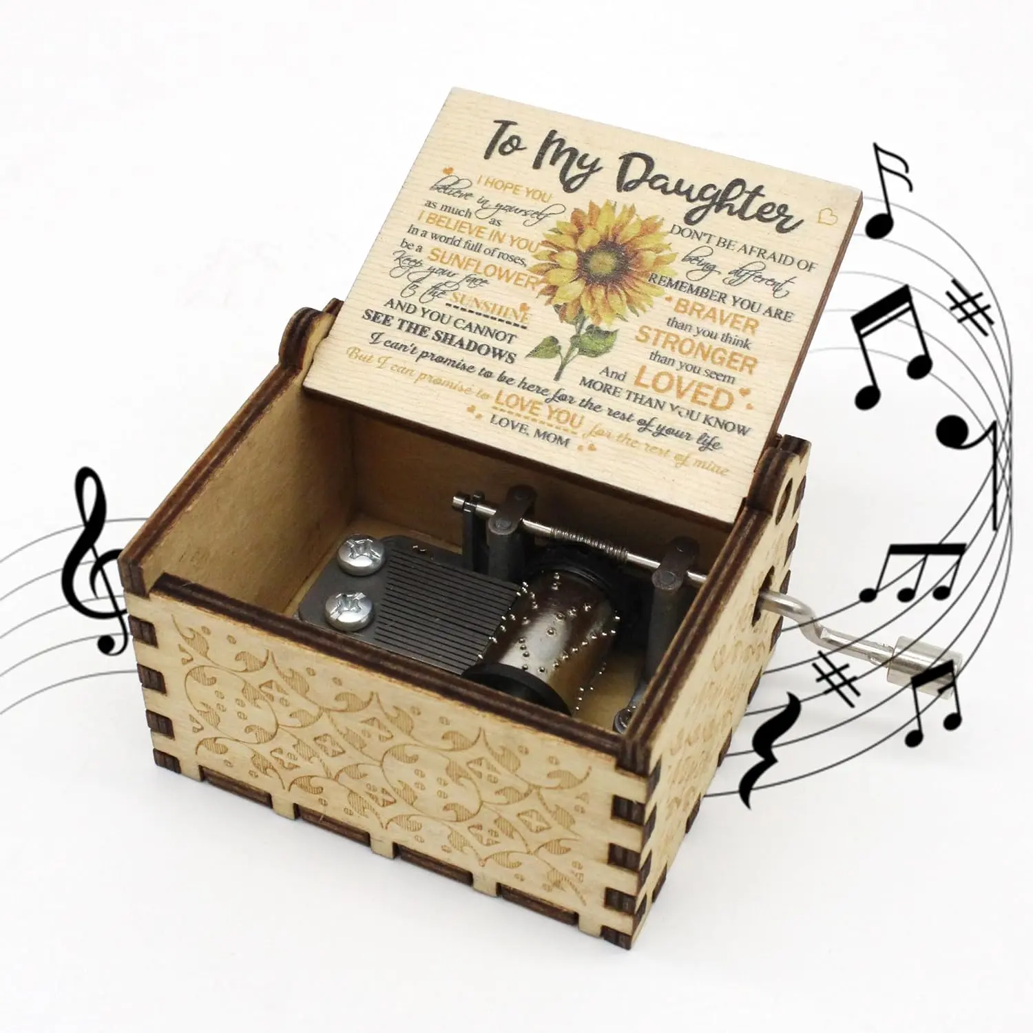 Wooden Box Gift for Birthday Christmas Best Friend Present (Natural,)