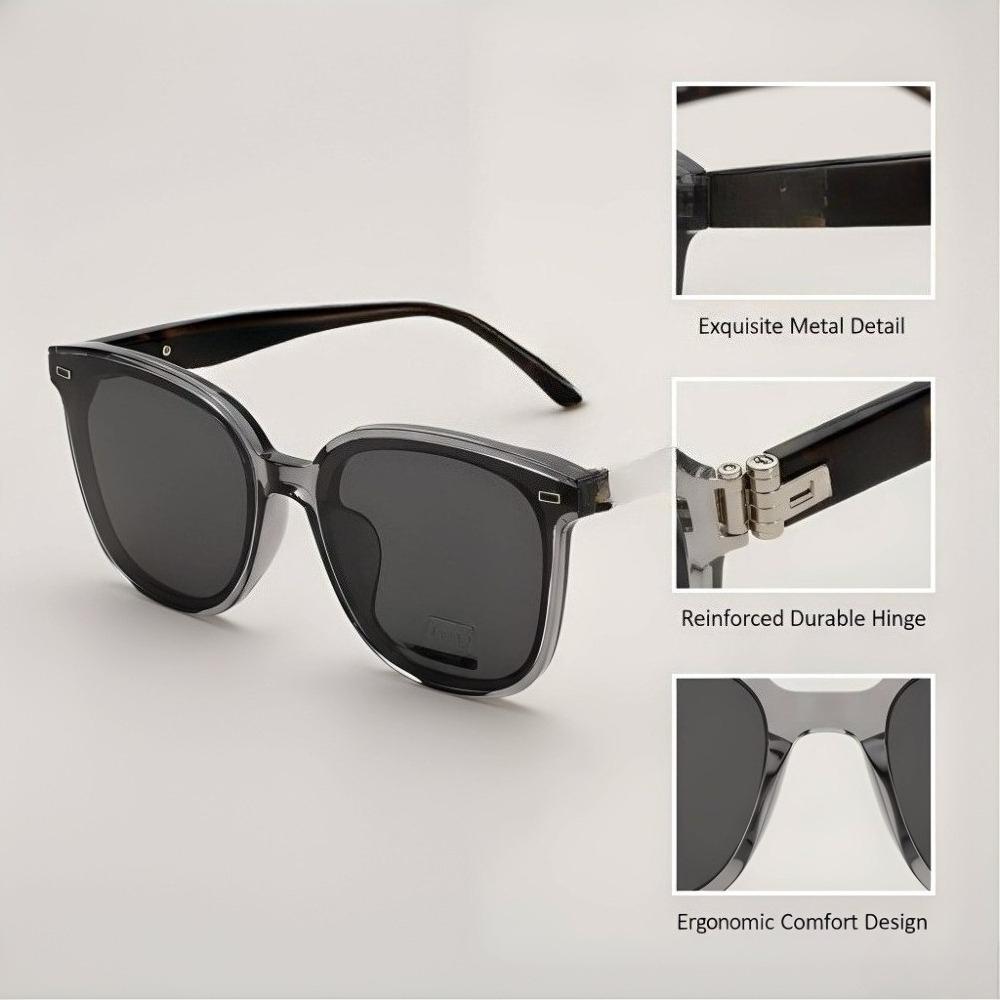 Polarized Square Sunglasses Unisex Premium Eyewear, Retro Rectangle Multi-Color Collection UV400 Protection Lightweight Fashion Style for Everyday Casual Outdoor Driving