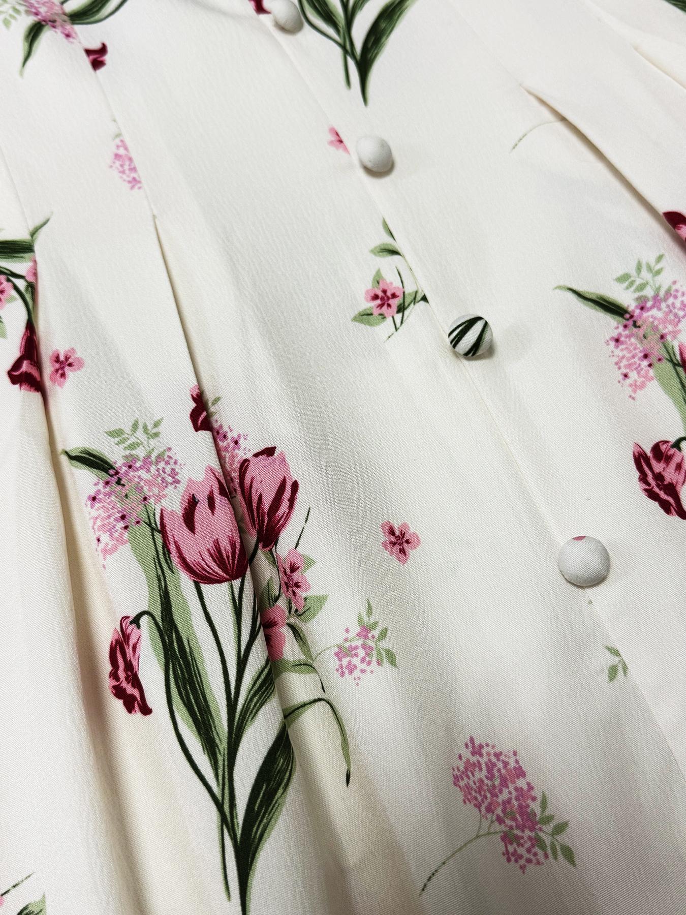 Women's Floral Print Puff Sleeve Dress, Elegant Short Sleeve A Line Dress for Party Holiday Wedding Guest, Ladies Clothes for All Seasons, Womenswear, Shortsleeve, Formal Dresses Women, Wedding Gown