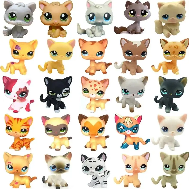 Rare pet toy Mini Stands Short Hair Kitten Old Figures Collection Original Bobble head toy