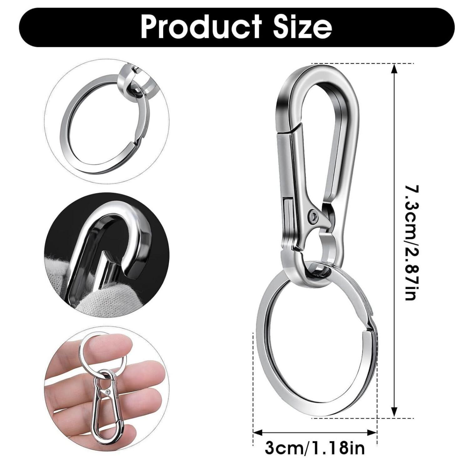 Durable Zinc Alloy Keychain, 4 Counts Metal Buckle Portable Keychain, Car Keychain, Spring Buckle Keychain, Quick Release Keychain, Men & Women Keychain, Keyring, Teenage Girl Gifts, Lightweight Keychain, Accessories