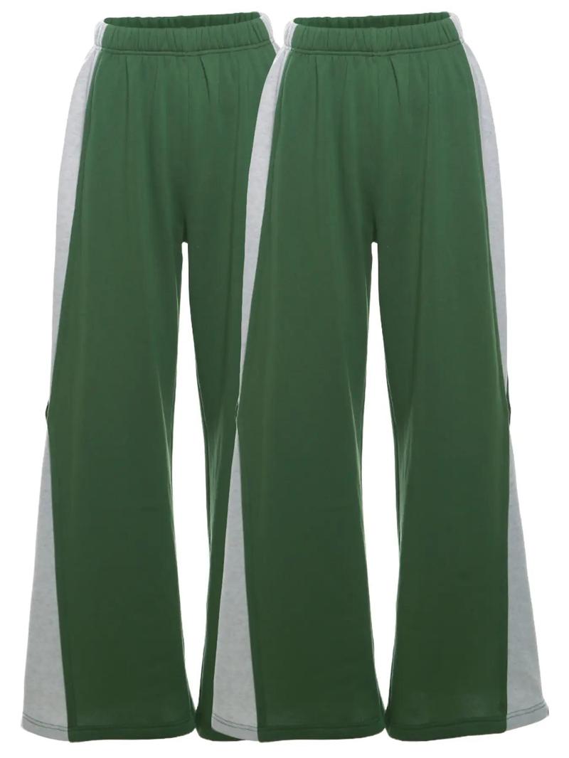 Women's Colorblock High Waist Wide Leg Sweatpants, Pants for Women, Streetwear Clothes Women, Casual Comfortable Elastic Waist Trousers for Daily Outdoor Wear, Lady Bottoms for Fall & Winter, Womenswear, Fall Outfits, Downtown Girl Clothes