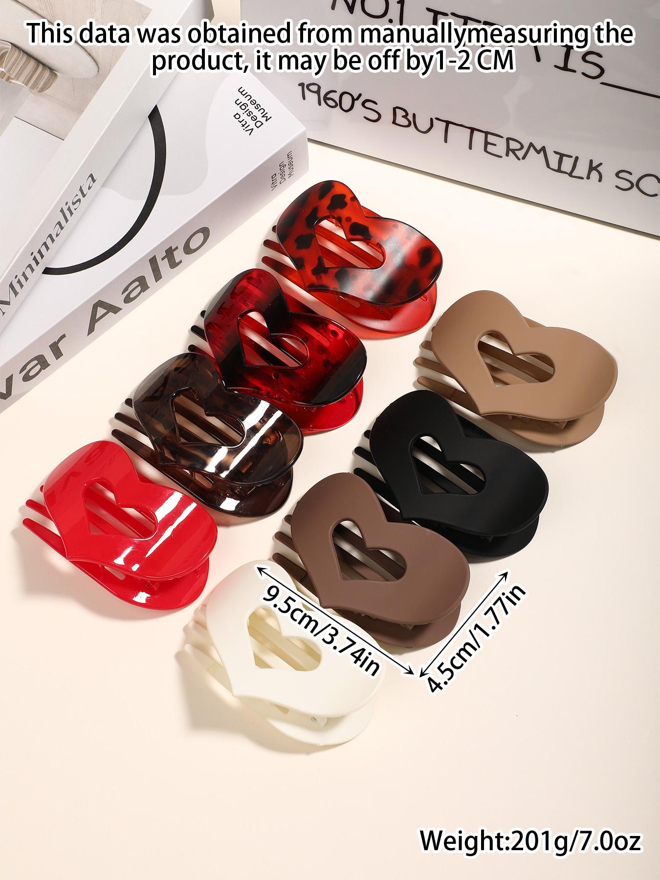 Heart Shaped Hair Claws, Hair Claws Set, Casual and Versatile Hair Accessories for Women, Minimalist Headwear Suitable for Thick Hair, Fashion Hair Accessories for Party, Daily Clothing Decor