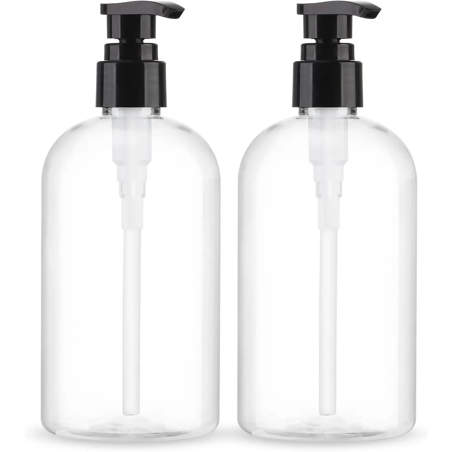 2 Pack 300ml/10.15oz Clear Plastic Empty Pump Bottle Dispenser for Essential Oil, Soap, Lotion, ShampooGift