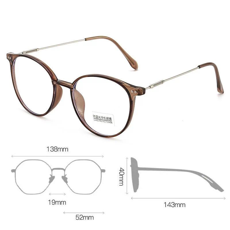Women's Fashion Photochromic Myopia Glasses Unisex Ultralight Anti-UV Near Sight Eyeglasses Men Ladies Vintage Round Eyewear