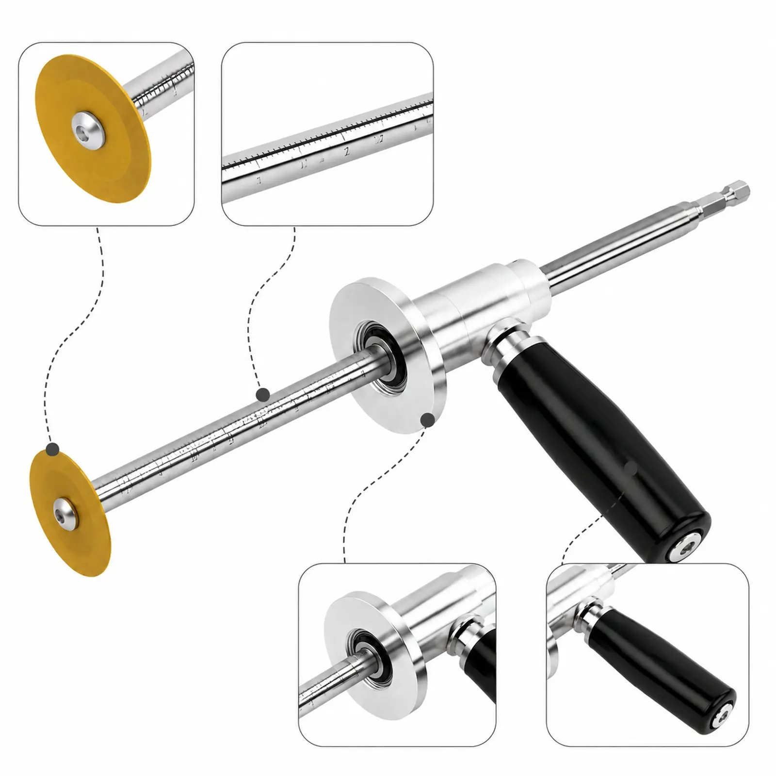 Heavy Duty Internal Pipe Cutter with Diamond-Coated Cutting Wheel, Drill-Powered Plumbing Tool with Deep Reach Adjustable Handle for PVC Pipe Cutting, Fits 1.5-8 in Tubes
