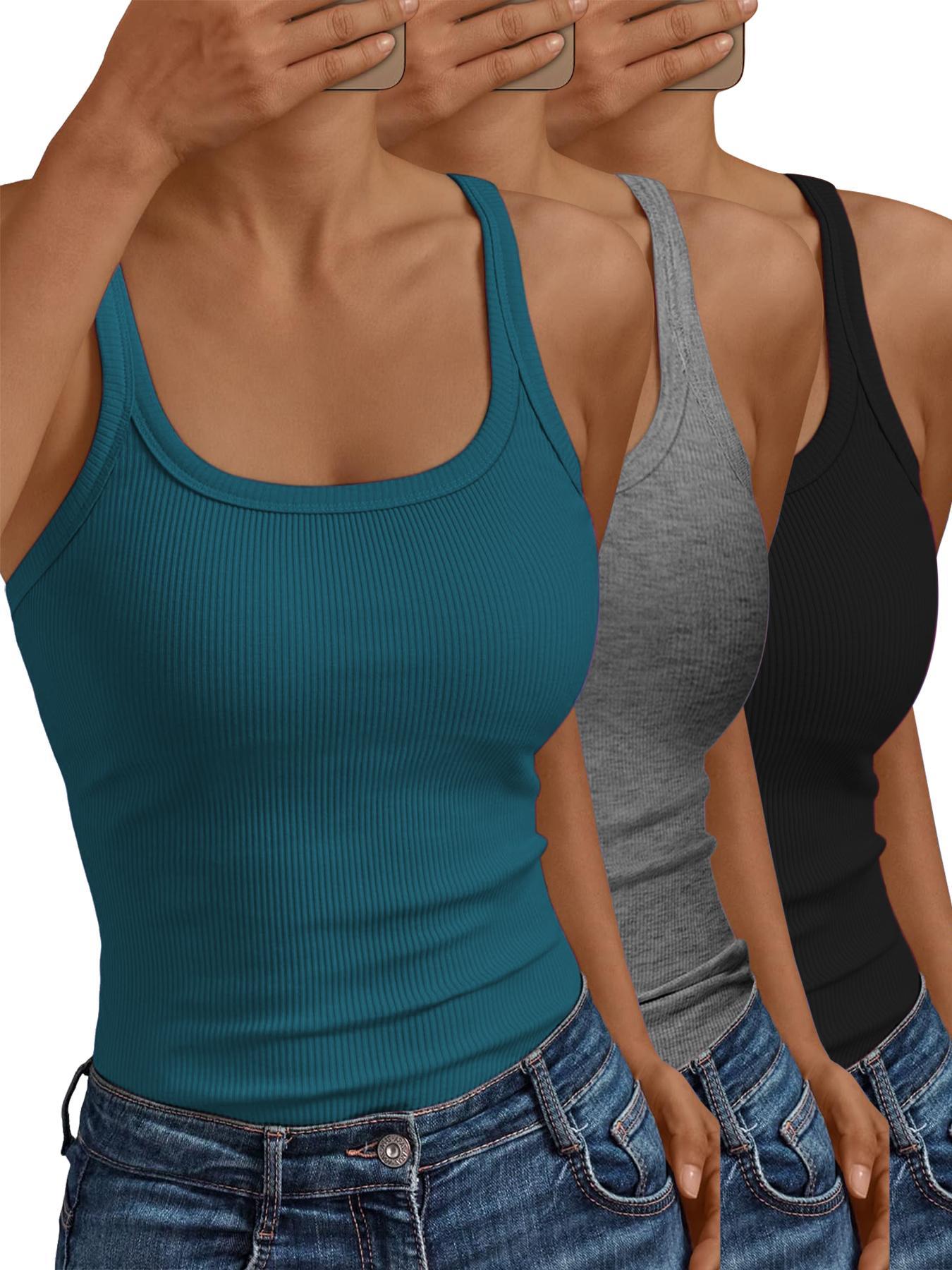 Women's Solid Scoop Neck Cami Top, Casual Sleeveless Top for Daily Wear, Ladies Clothes for All Seasons, Womenswear