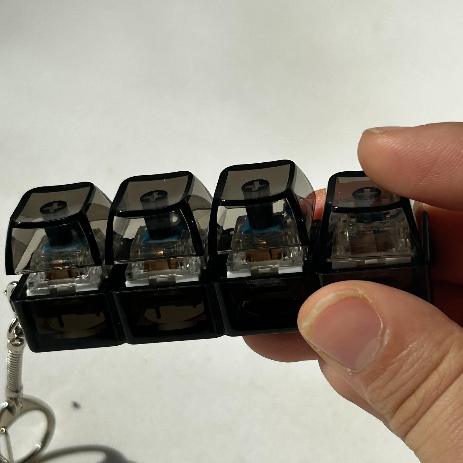 keyboard fidget clicker keys decompression toy keychain pendant